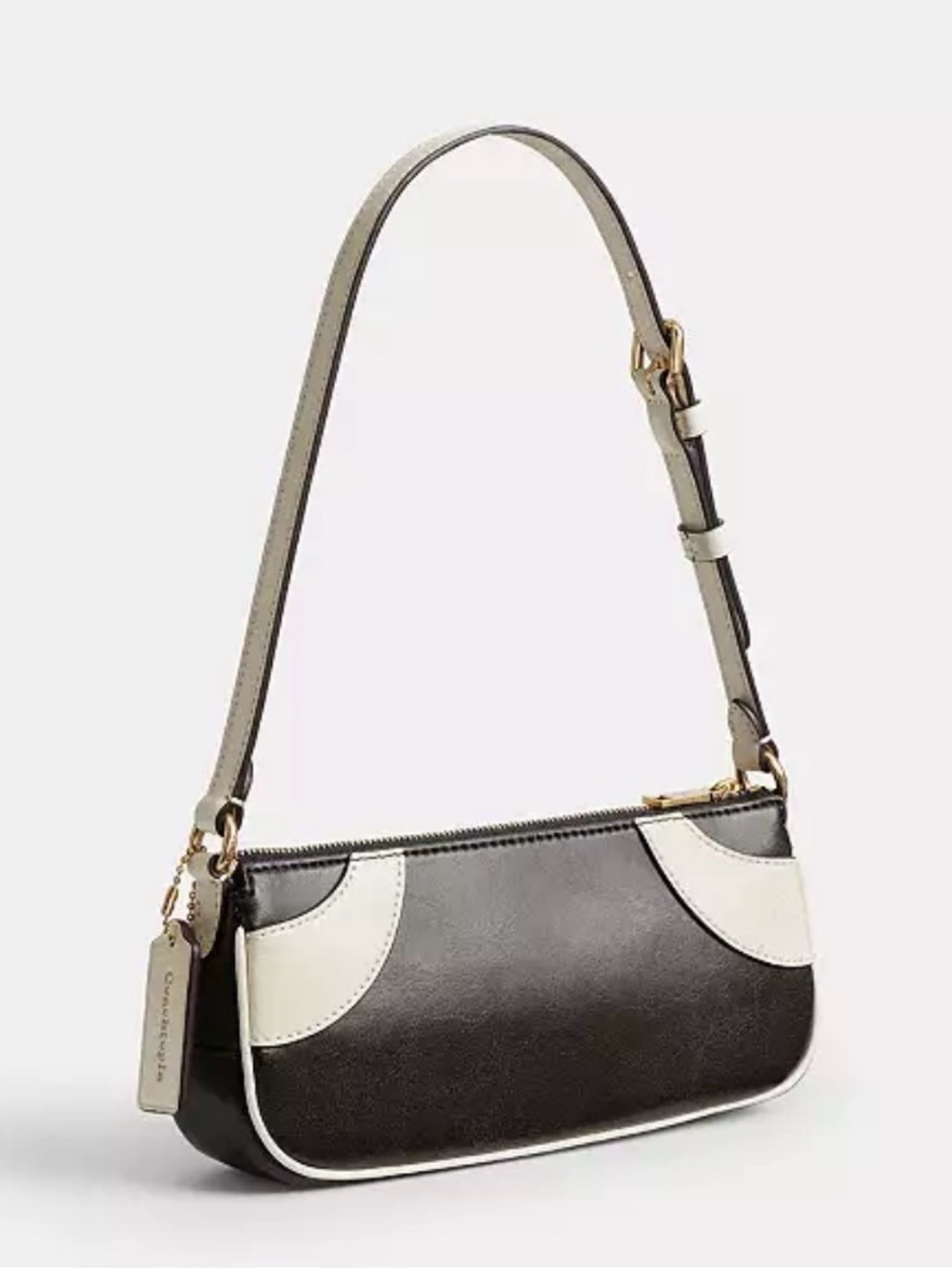 COACH NWT Coachtopia Small Upcrafted Leather Black and White Shoulder Bag - Picture 2 of 10